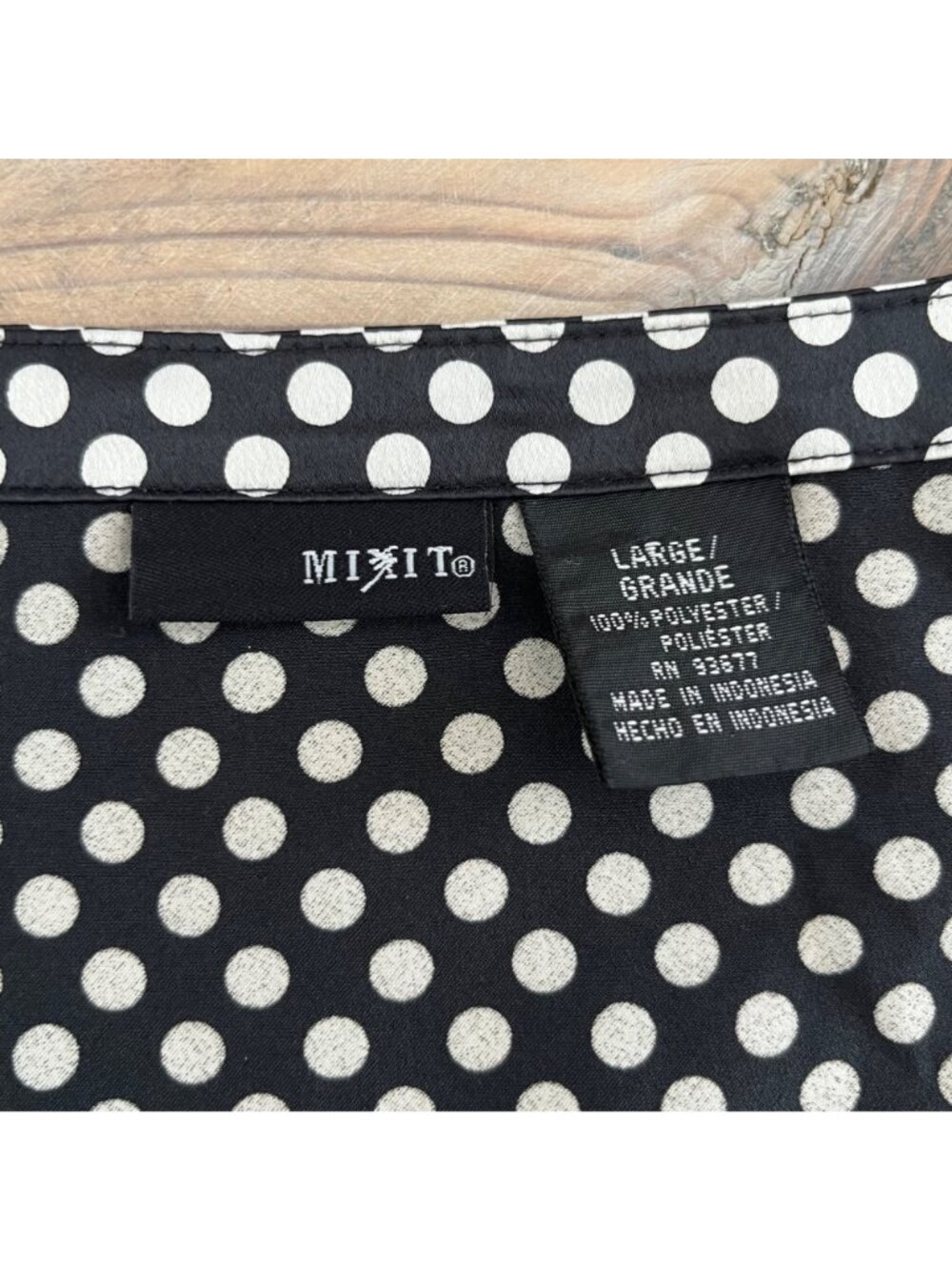 Mix It V-Neck Wrap Blouse Womens L Black Polka Dot - Picture 4 of 8